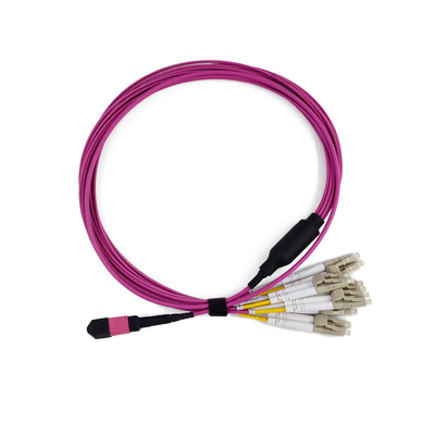 8 / 12 / 16 / 24 Fibers MPO MTP Trunk Cable Pre Terminated For LANS / WANS / FTTX