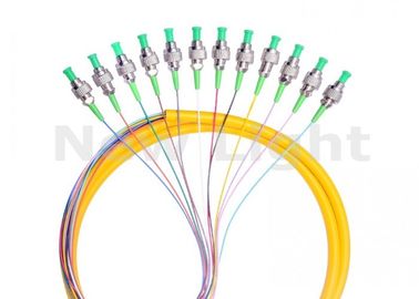 Simplex Single Mode Fiber Optic Jumper Cables FC UPC 12 Core Fanout Fiber Optic Pigtail