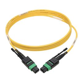 12 fiber pulling type female MPO MTP Single Mode APC Fiber Patch Cables for QSFP 40 / 100 Gb 