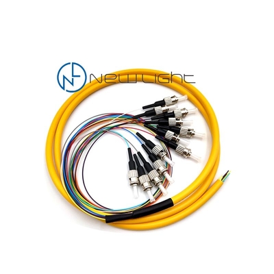 Single Mode Fiber Optic Cable 1m LSZH 0.9mm FC UPC / APC 12 Strand