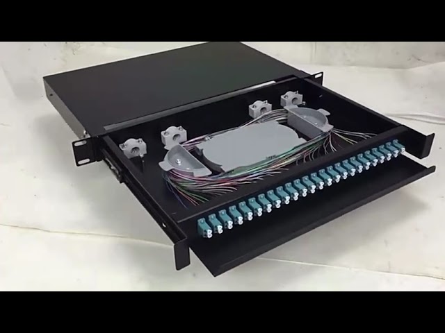12 Port Fiber Optic Patch Panel with SC Simplex Adaptor and Pulling Drawing Type for Easy Installation