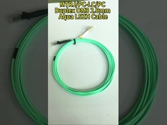 SC - SC multi mode optical fiber patch cord duplex  red / black boot OM4 50/125