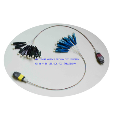 8 Core Female MTP To LC Cable Polarity B Plenum OM4 Mode Type