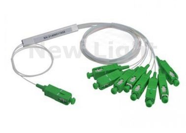 SAPC MINI Single Mode 1x8 PLC Splitter , FTTH PLC Steel Tube Type FBT Fiber Coupler