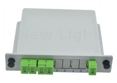 Grey Color SC APC 1x4 PLC Splitter Box Planar Waveguide Type For FTTH Systems