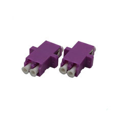 Purple Optical Cable Adapter / OM4 LC Duplex Adapter With Clips Small Size