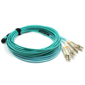 PVC / LSZH Material MPO MTP Cable , Custom Length Fiber Optic Patch Cord Cable