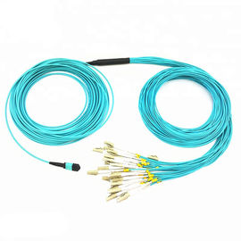 12 Strand MPO MTP Cable Customized Length 33 Foot Male / Female Connector Type