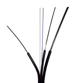 Outdoor Fiber Optic Drop Cable 2 Core Black Color UV And Flame Resistant LSZH Material