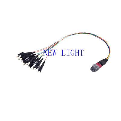 buy Low Insertion Loss ≤0.35dB OM3 Fiber Optic MPO Cable Assemblies with 3.0mm Diameter for Data Centers online manufacture