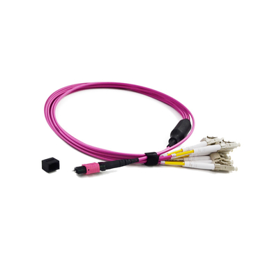 Buy Multimode OM3 3.0mm MPO Trunk Cable Polarity A Male To Male Low Insertion Loss online manufacture