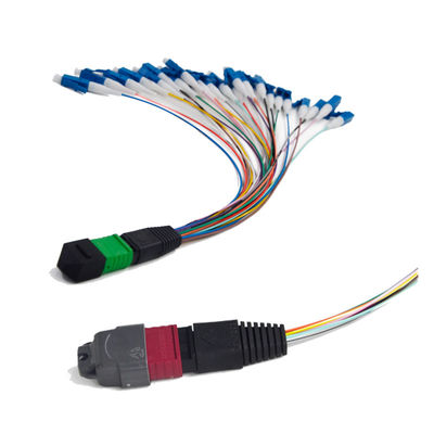 buy 3.0mm LSZH Round MPO MTP Patch Cord with Low Insertion Loss ≤0.35dB for 10G OM3 OM4 Multimode Applications online manufacture