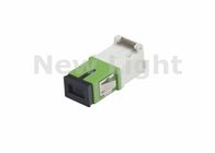 FTTH SC Simplex Adapter , Fiber Optic Cable Adapter With Hinged Dust Cover