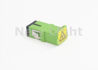 Green Color FTTH SC Fiber Optic Adapter With Hinged Dust Cover ROSH Approved
