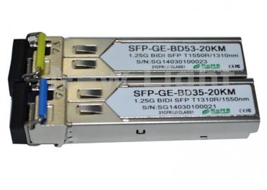 Buy 1G Single mode SFP BIDI transceiver 1.25G 1310nm / 1550nm 20km LC / SC DDM WDM SFP online manufacture