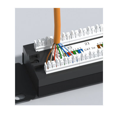 Buy 24 Port Metal RJ45 Ethernet Patch Panel with Cable Management for Cat5e/Cat6/Cat6a/Cat7 Networks online manufacture