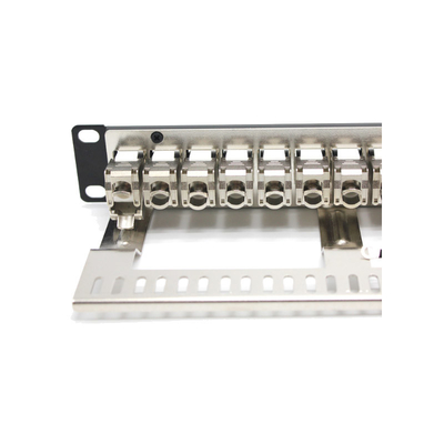 Buy RoHS Certified Black Metal RJ45 Ethernet Patch Panel for Rack Mountable Installation online manufacture