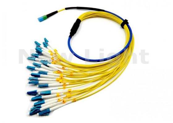 buy 24 Core MPO-LC Cross Connected Single Mode Fiber Optic Patch Cord with Length Optional online manufacture