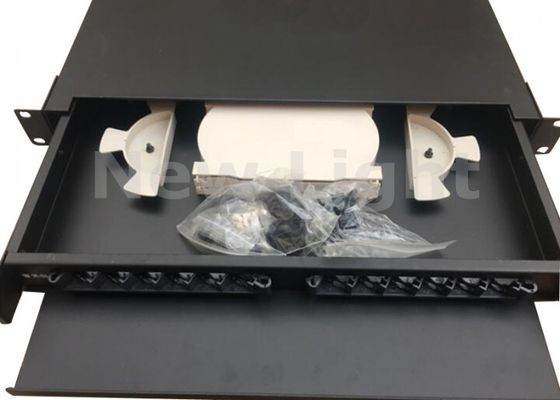 Buy 19 Inch Pull Type 12 Port Fiber Optic Distribution Frame Rack Mount Fiber Patch Panel online manufacture