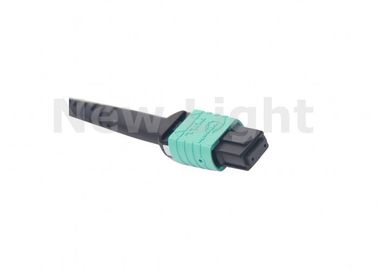 Buy Green MPO Fiber Cable  Multi Mode OM3 8 Core 10 Meter For QSFP / Transceiver online manufacture