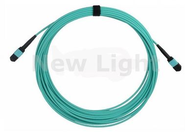 Buy 10 Meters 12 Core Multimode Fiber Optic Cable , 10G Green OM3 Fiber Patch Cord online manufacture