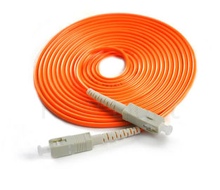 Buy SC / PC - SC / PC Fiber Optic Patch Cord Simplex Single Mode Orange Cable 50/125 PVC Material online manufacture