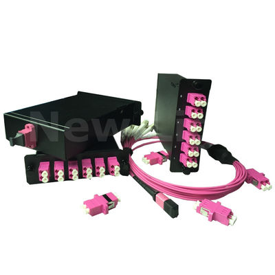 buy 1U Rack Mount MPO Cassette Module with 144 Cores OM3 Multimode Fiber Optic Distribution Frame online manufacture