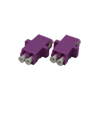 Buy Purple OM4 LC Duplex Fiber Optic Adapter with Low Insertion Loss ≤0.20dB and High Durability >1000 Plug Times online manufacture