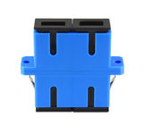 Single Mode Fiber Optic Adapter / SC Duplex Adapter With Clips Plastic Material