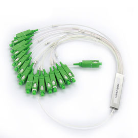 Buy MINI Fiber Optic Coupler Splitter , SC APC 1 X 16 Single Mode Fiber Splitter For FTTH Internet online manufacture