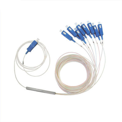 buy 1x8 Port Configuration Fiber Optic Splitter with 1260-1650nm Operating Wavelength and Steel Tube Type for FTTH / CATV online manufacture