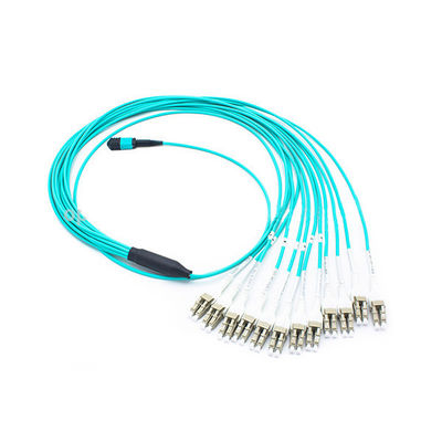 buy 10Gbs OM3 Multi Mode 8 Core Female MTP Fanout Cable to 4 Duple LC MPO MTP Patch Cord online manufacture