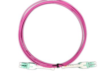 Buy LC Unitboot OM4 Magenta Cable Duplex Optical Fiber Patch Cord 50 / 125 Pulling type online manufacture