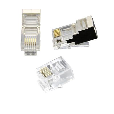 Buy Transparent Design Fluke-Tested RJ45 Connector with 250 MHz Bandwidth for CAT6 Networks online manufacture