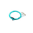 4 Duplex MPO MTP Cable , Customized Length Breakout Fiber Optic Cable With Aqua Color