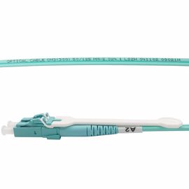 Buy Aqua Color OM3 Fiber Optic Jumper Cables Pulling Type Connetors LC Duplex online manufacture
