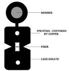 Single Mode 2 Core Ftth Drop Cable Low Bend Sensitivity Fiber LSZH Material