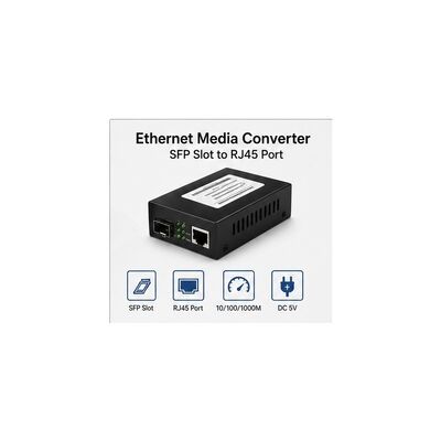 Buy Gigabit SFP Media Converter with 20km Transmission Distance for Single Mode Fiber and 10/100/1000Mbps Auto-Negotiation online manufacture