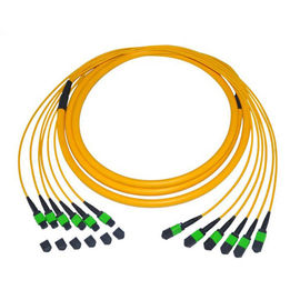 Buy Single Mode 9 / 125 Fiber Optic Patch Cord Cable 12 Fiber Trunk MTP / MPO Pvc online manufacture