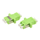 Plastic Fiber Optic Adapter LC To LC MM OM5 Green Color With Ceramic Sleeve