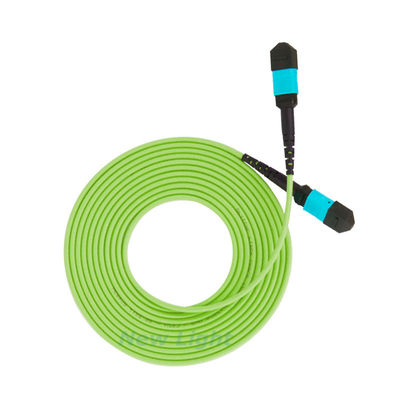 buy Green 32 Core MPO Fiber Optic Patch Cord with 400G Transmission Low Insertion Loss and OM5 50/125 for High Density Data Centers online manufacture