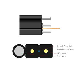 Buy LSZH / PVC / PE Jacket Simplex Single Mode Fiber G652A FTTH Drop Cable Aerial Usage online manufacture