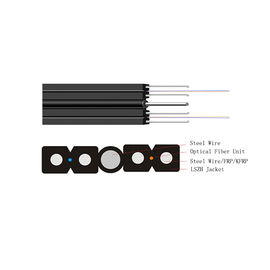 Buy Singlemode Fiber Optic Cable G652A1 FTTH Drop Cable Self Supporting Construction online manufacture