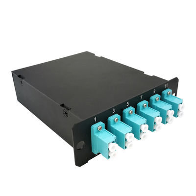 buy 12 Fiber MPO Cassette Module Multi Mode Fiber Optic Cassette with Aluminum Material Box online manufacture