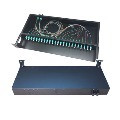 Buy 24 Fiber 1U Rack Mount MPO/MTP Fiber Optic Patch Panel with 19 Inch Standard Structure online manufacture