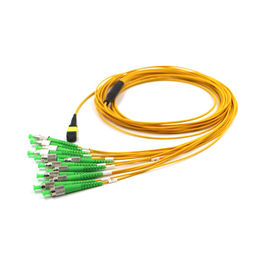 Buy 12 Fiber Fan Out Low Loss Yellow MTP MPO To ST APC Mpo Trunk Cable Patch Cord Length 1 Meter online manufacture