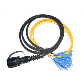 Buy Black Waterproof MPO - SC 12 Core Single Mode Fiber Optic Fan - Out Patch Cord 3 Meter online manufacture
