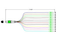 0.9mm 12 Fiber Fan Out Optic Patch Cord / Simple Module MPO APC Male TO SC APC