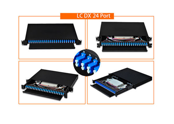 buy 19 Inch 24 LC Port Fiber Optic Patch Panel with Cold Plate Spray Molding for Data Centers online manufacture
