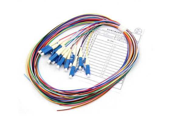 buy Single Mode Fiber Optic Pigtail with 12 Colors and 0.9mm SC/APC Connector online manufacture